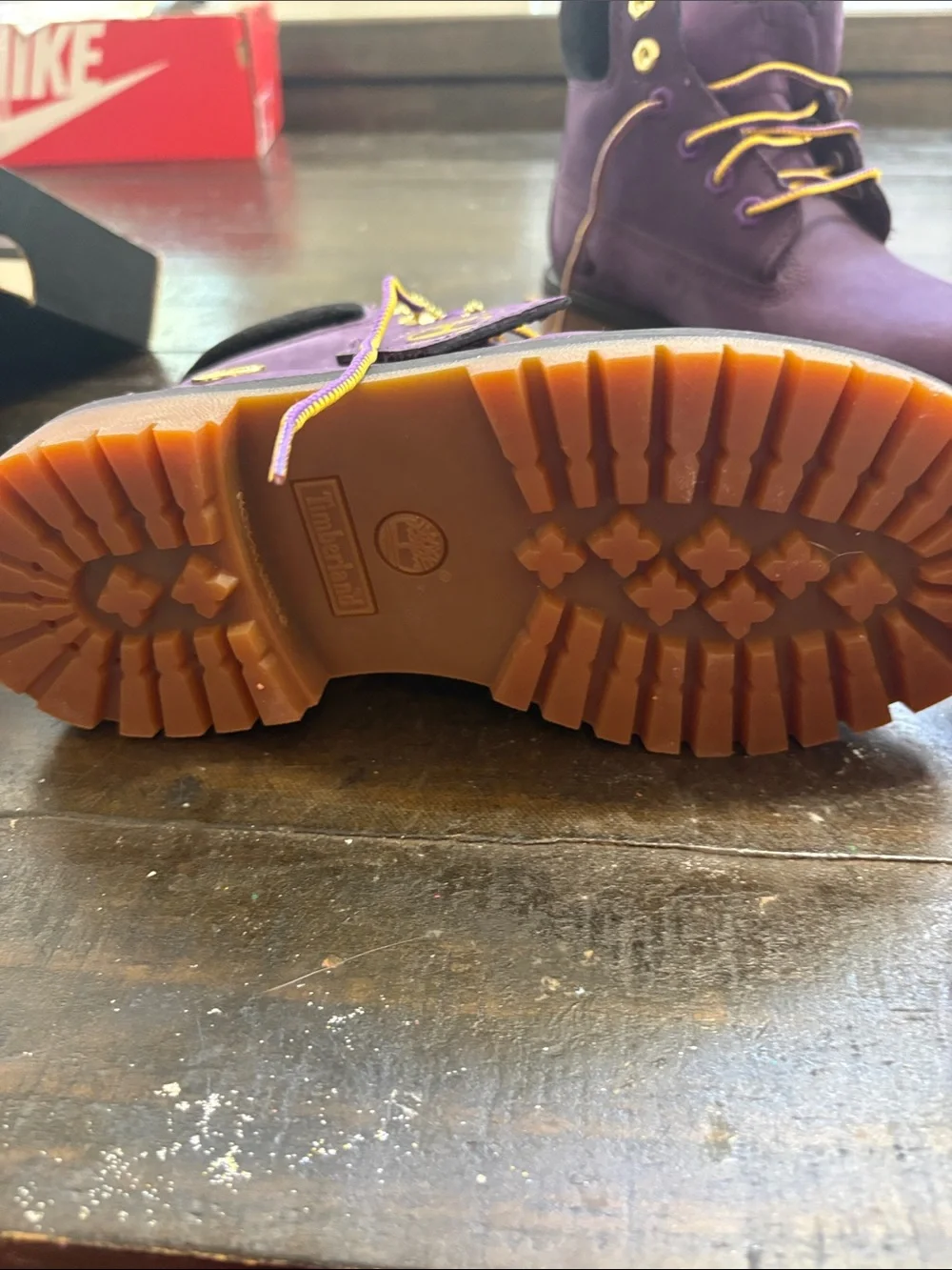 Timberland Kids Purple and Yellow Lace-Up Waterproof Boot